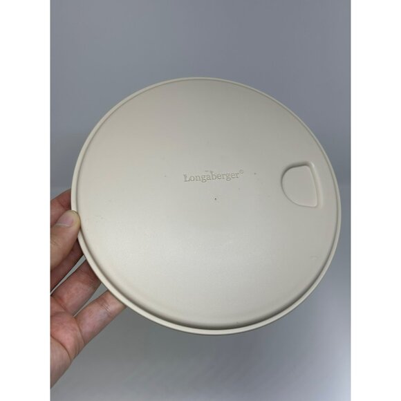 Longaberger Round Basket Protector Lid – Tan/Beige Plastic, 6.25" Diameter VTG - Picture 2 of 4